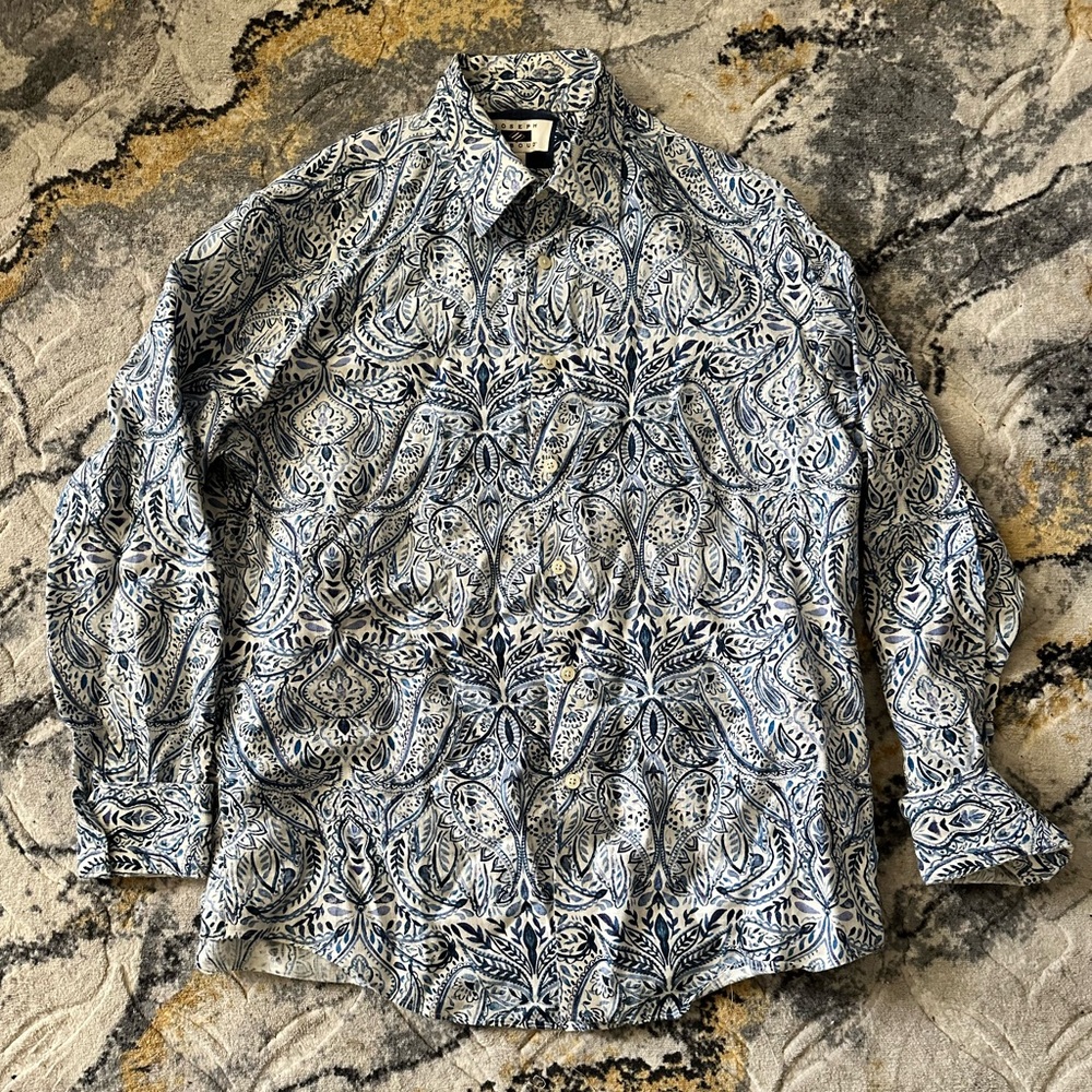 Honduran Art Print Long sleeve Button Down Dress Shirt